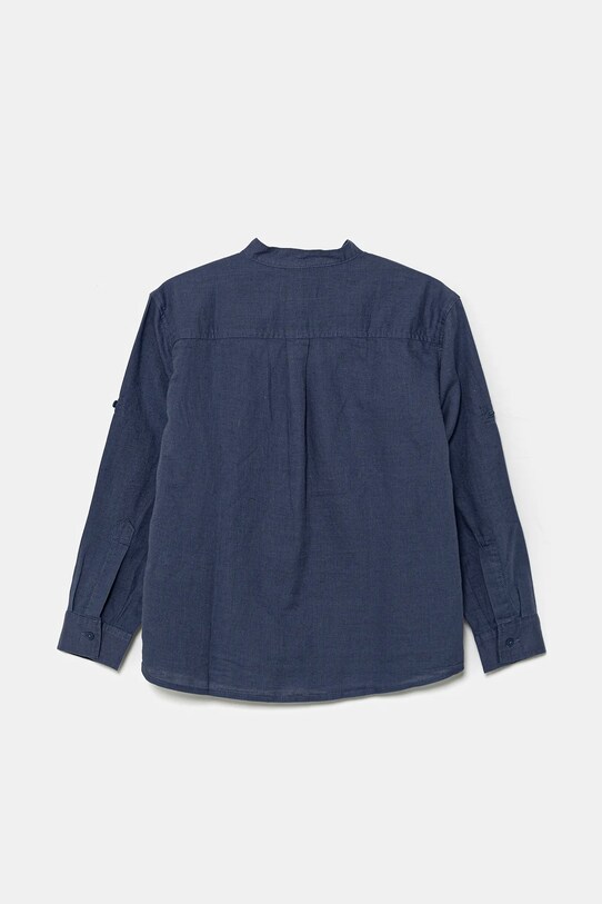 Дитяча лляна сорочка United Colors of Benetton 5IPVCQ03T.G.Seasonal темно-синій SS25