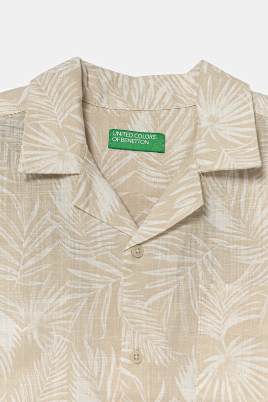 Băieți United Colors of Benetton cămașă de bumbac pentru copii 5OUGCQ03U.G.Seasonal bej