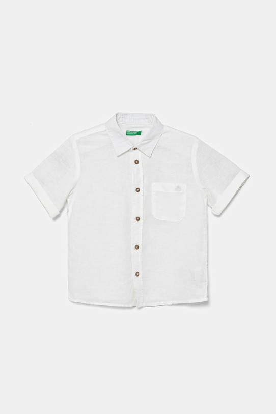 Παιδικό λινό πουκάμισο United Colors of Benetton casual λευκό 5IPVGQ02H.P.Seasonal