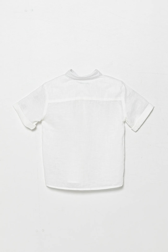 Παιδικό λινό πουκάμισο United Colors of Benetton 5IPVGQ02H.P.Seasonal λευκό SS25