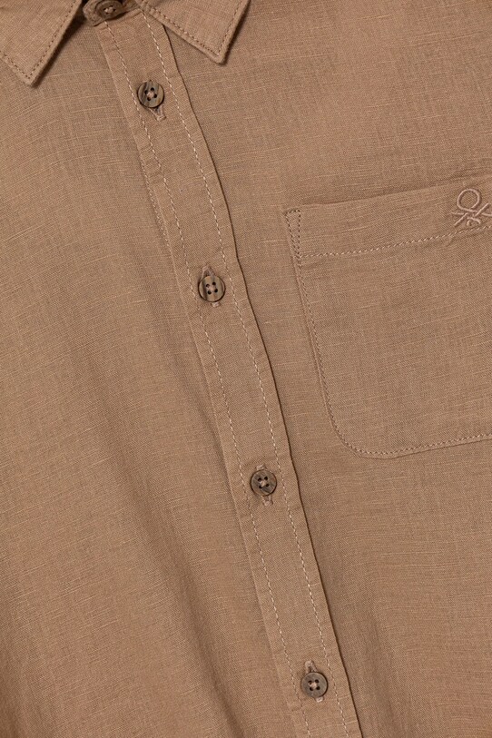 Αγορίστικα Παιδικό λινό πουκάμισο United Colors of Benetton 5IPVGQ02H.P.Seasonal καφέ