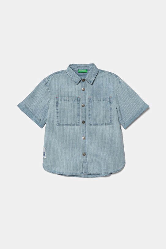 United Colors of Benetton cămașă din denim pentru copii scurt albastru 53Z9CQ046.G.Seasonal