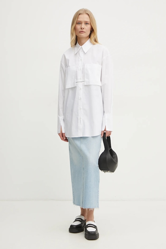 Patrizia Pepe camasa din bumbac 8C0737.AH74 alb SS25