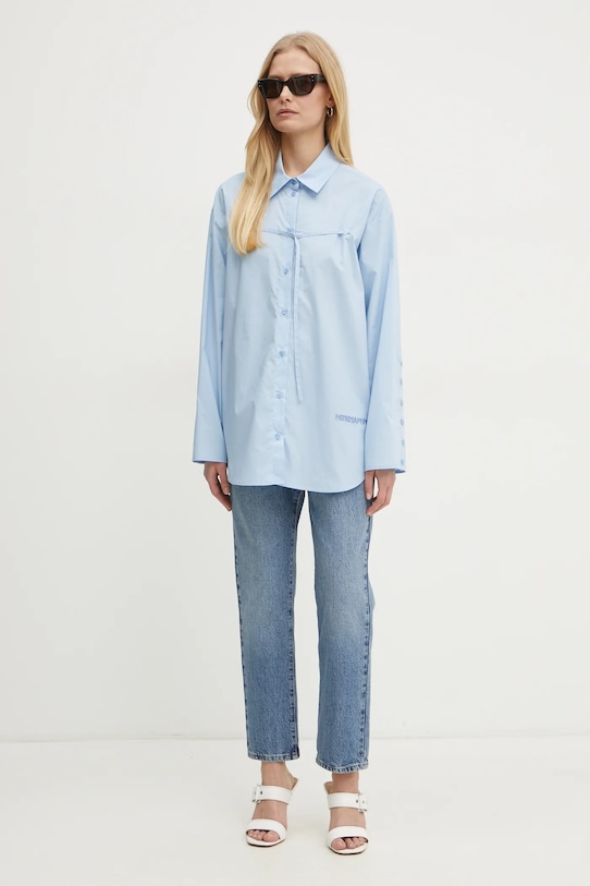 Бавовняна сорочка Patrizia Pepe 8C0742.AH74 блакитний SS25