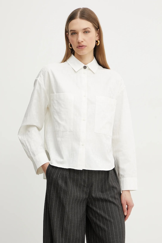 Armani Exchange camasa din bumbac uni bej XW000097.AF10820