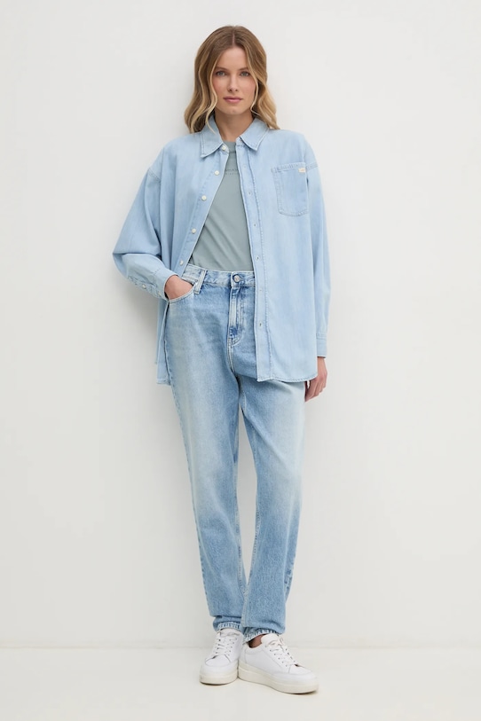 Джинсовая рубашка Calvin Klein Jeans J20J225010 голубой SS25