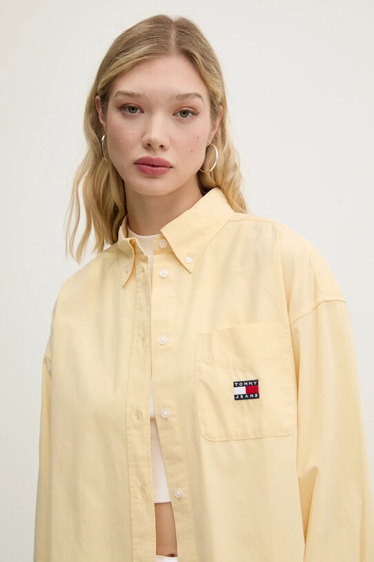Хлопковая рубашка Tommy Jeans жёлтый DW0DW19357
