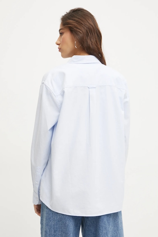 Ruházat Tommy Jeans pamut ing DW0DW19358 kék