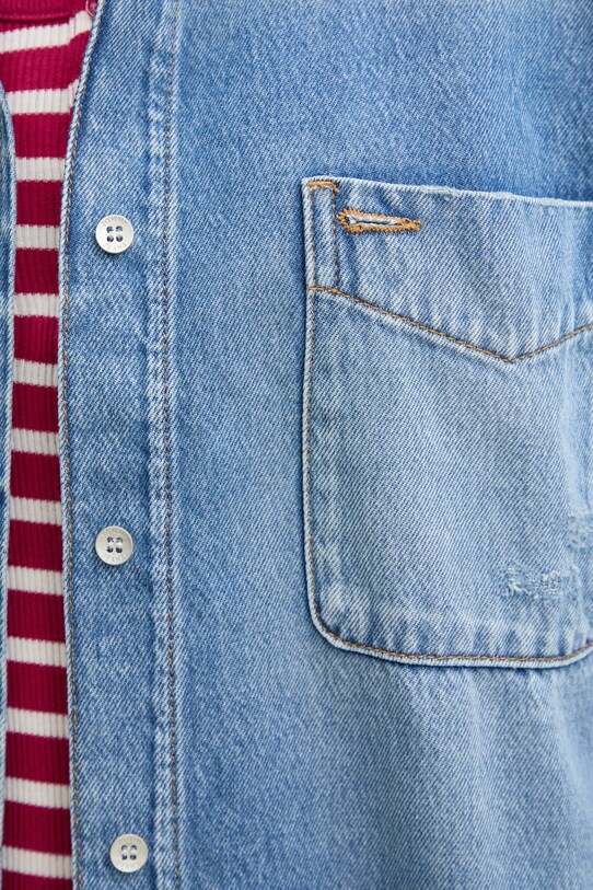Tommy Jeans koszula jeansowa DW0DW19855 niebieski