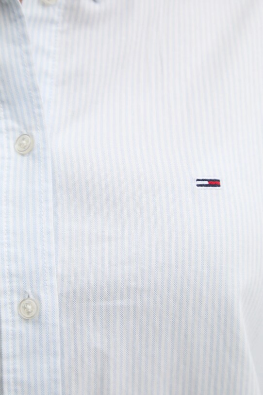 Хлопковая рубашка Tommy Jeans DW0DW19890 голубой