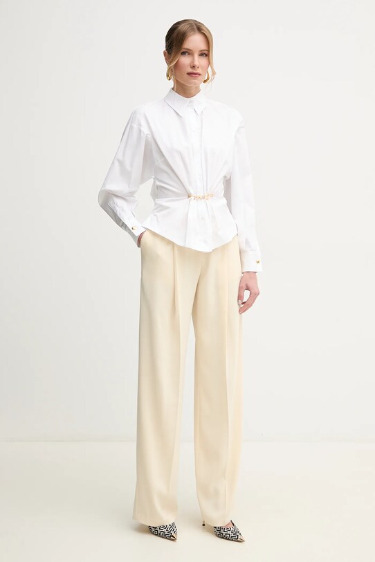 Elisabetta Franchi cămașă din bumbac CA04851E2 alb SS25