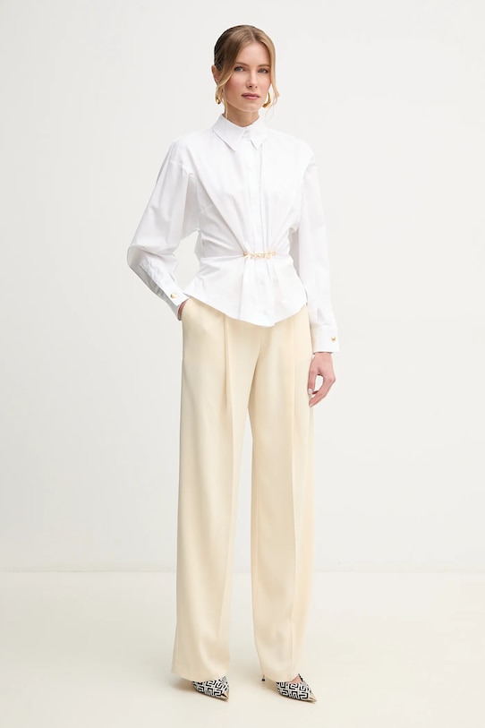 Elisabetta Franchi koszula bawełniana CA04851E2 biały SS25