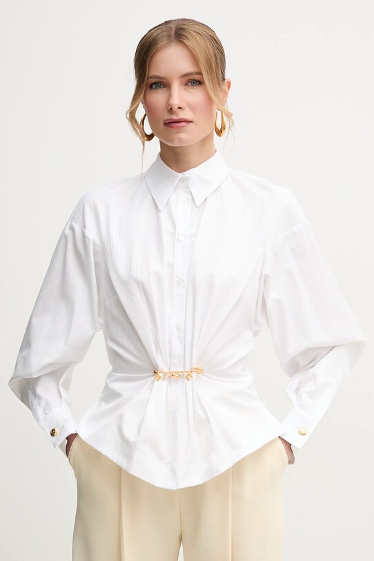 Elisabetta Franchi cămașă din bumbac alb CA04851E2