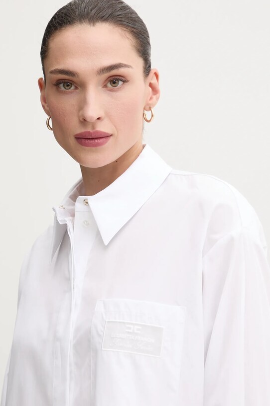 Elisabetta Franchi camasa din bumbac alb CA09251E2
