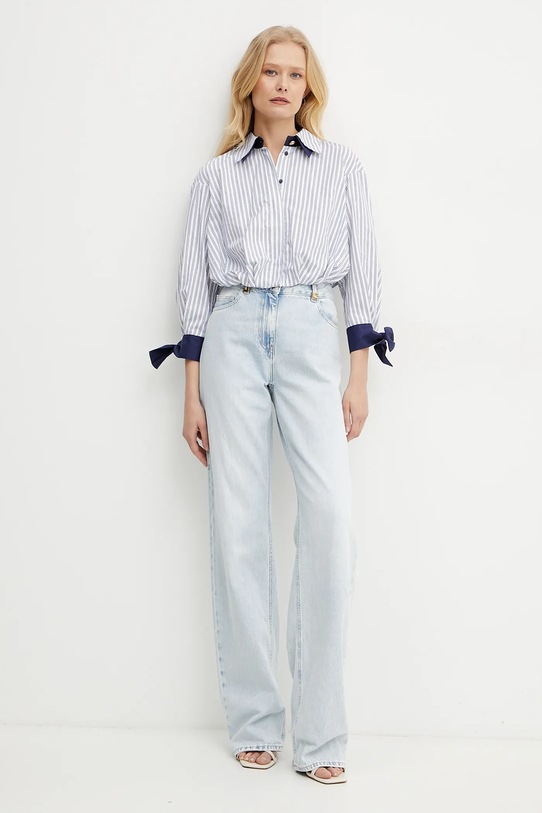 Elisabetta Franchi koszula bawełniana CA09451E2 biały SS25