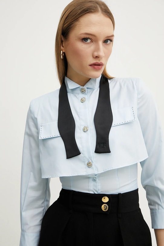 Elisabetta Franchi koszula bawełniana niebieski CA10251E2