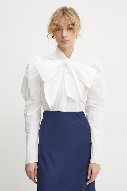 Bruuns Bazaar koszula bawełniana bawełna biały BBW4317