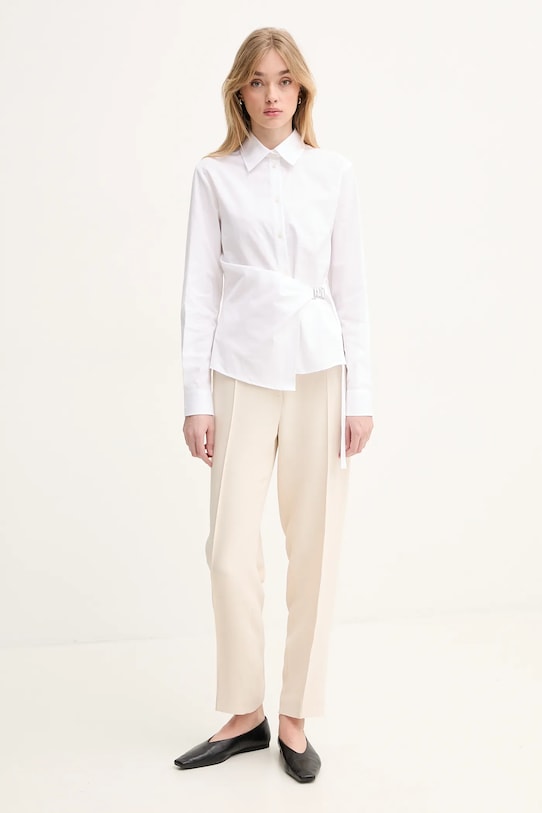 Bombažna srajca MSGM 3841MDE14X.257100 bela SS25