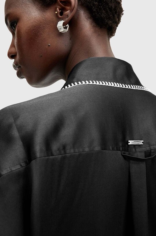 Oblečenie Košeľa s prímesou hodvábu AllSaints CHARLI STITCH W033PB čierna