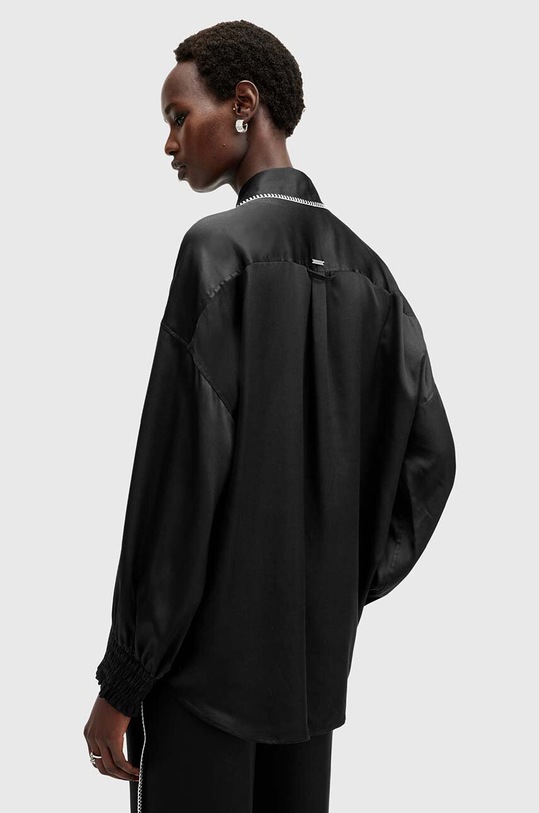 Сорочка з домішкою шовку AllSaints CHARLI STITCH чорний W033PB