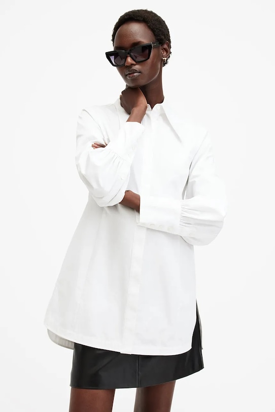 Bavlněná košile AllSaints MOIRA hladký bílá W083PB