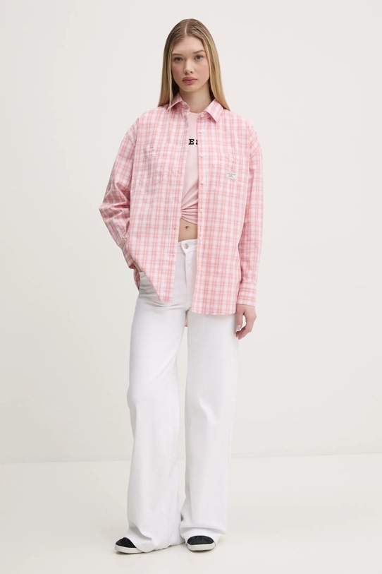 Guess Jeans koszula bawełniana W5RH95.WGZ11 różowy SS25