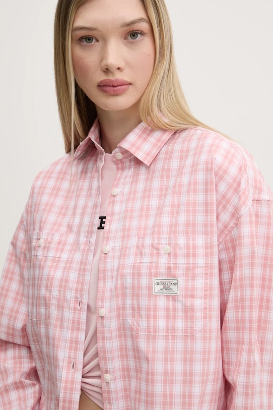 Guess Jeans koszula bawełniana różowy W5RH95.WGZ11