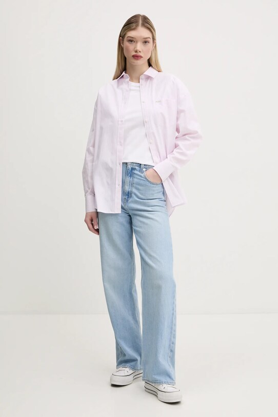 Guess Jeans camicia in cotone W5RH94.WGZ11 rosa SS25