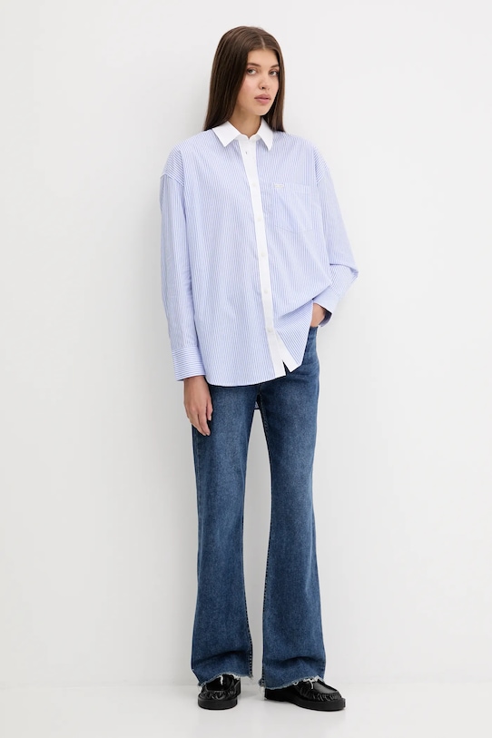 Бавовняна сорочка Guess Jeans W5RH94.WGZ11 блакитний SS25