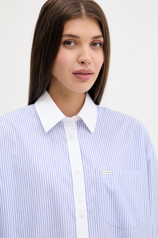 Бавовняна сорочка Guess Jeans блакитний W5RH94.WGZ11