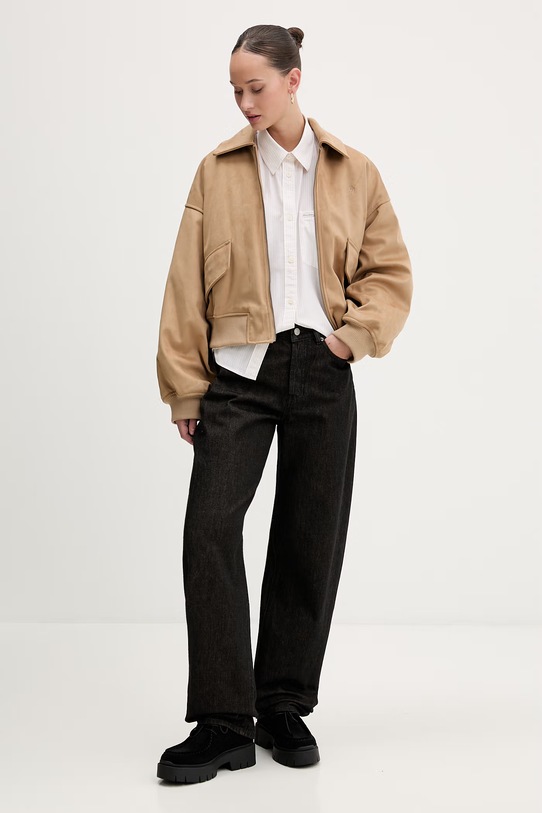 Guess Jeans koszula bawełniana W5RH94.WGZ11 beżowy SS26