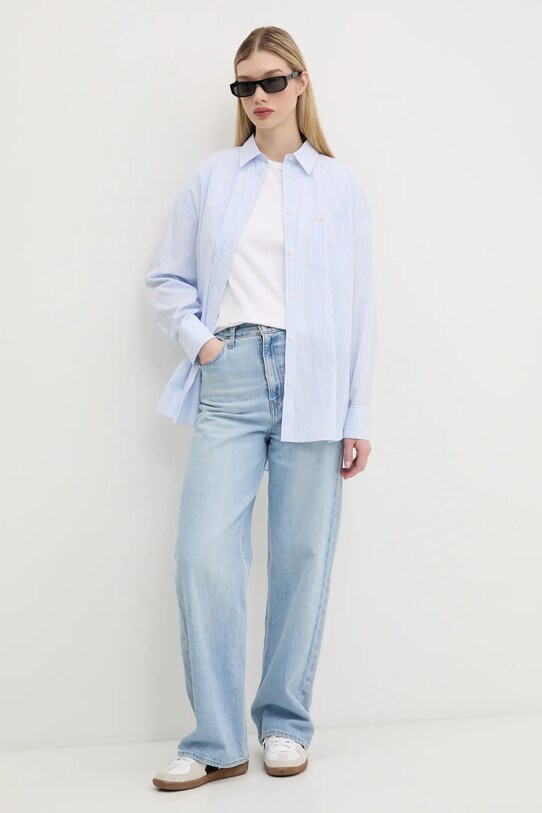 Guess Jeans camicia in cotone W5RH94.WGZ11 blu SS25