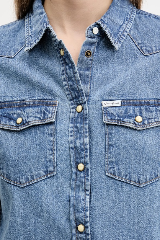 Guess Jeans camasa jeans W5RH35.D5M81 albastru