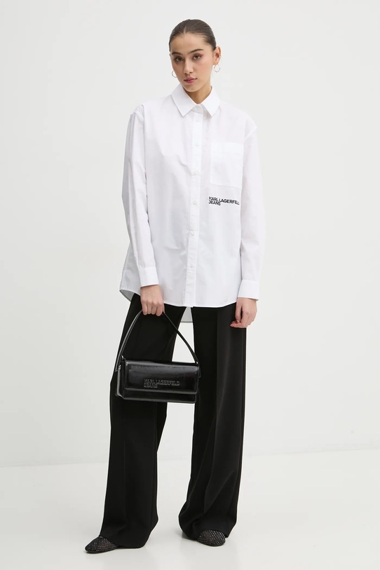 Pamučna košulja Karl Lagerfeld Jeans A1W11001 bijela SS25