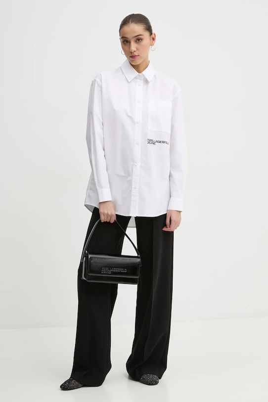 Pamučna košulja Karl Lagerfeld Jeans A1W11001 bijela SS25