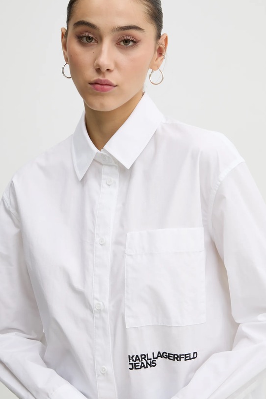 Pamučna košulja Karl Lagerfeld Jeans bijela A1W11001