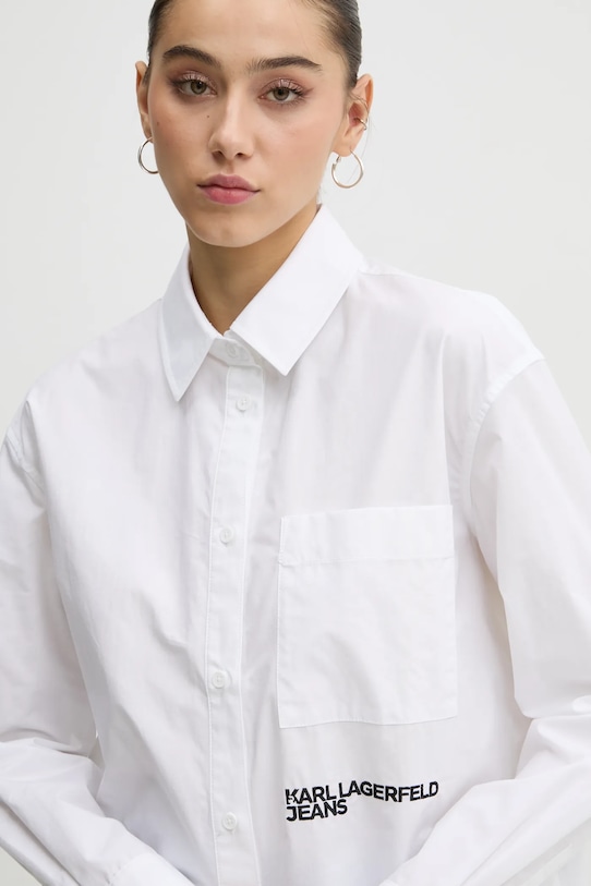 Pamučna košulja Karl Lagerfeld Jeans bijela A1W11001