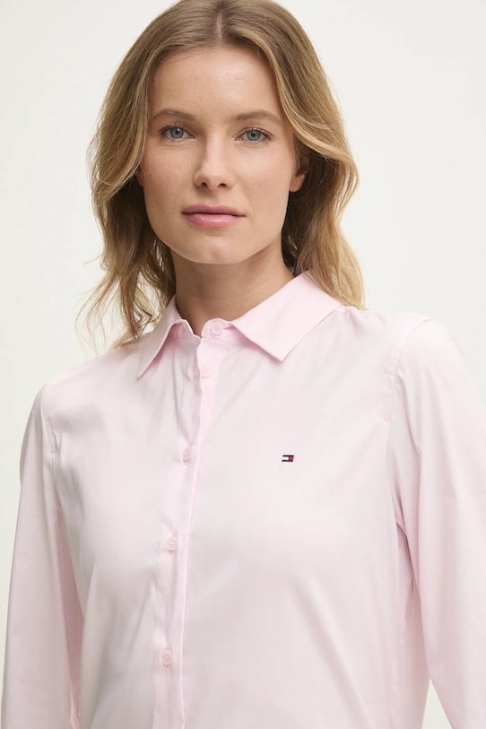 Tommy Hilfiger koszula z elastanem różowy WW0WW44084