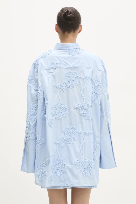 Одежда Хлопковая рубашка Rotate 1135232322 голубой