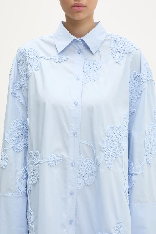 Хлопковая рубашка Rotate голубой 1135232322