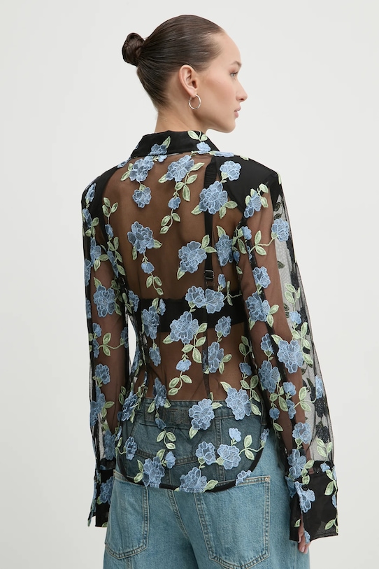 Ρούχα Πουκάμισο Rotate 113635000 μαύρο