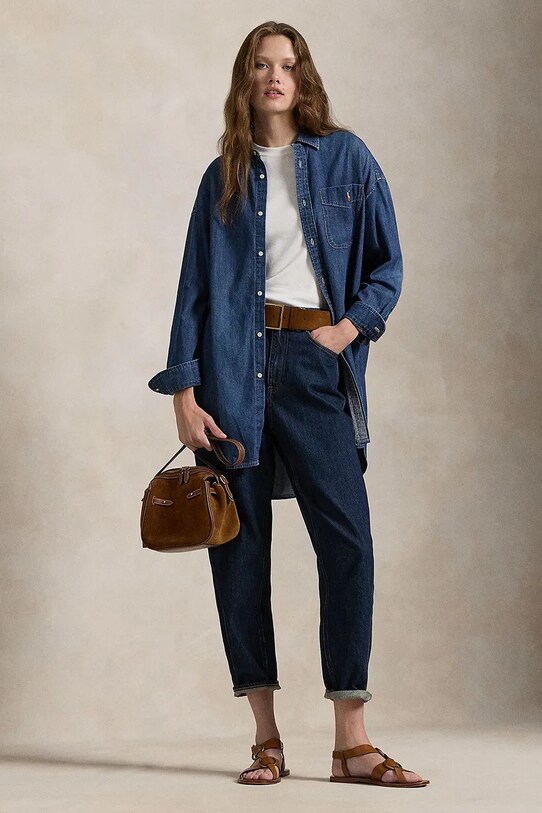 Одежда Джинсовая рубашка Polo Ralph Lauren 211959035 голубой