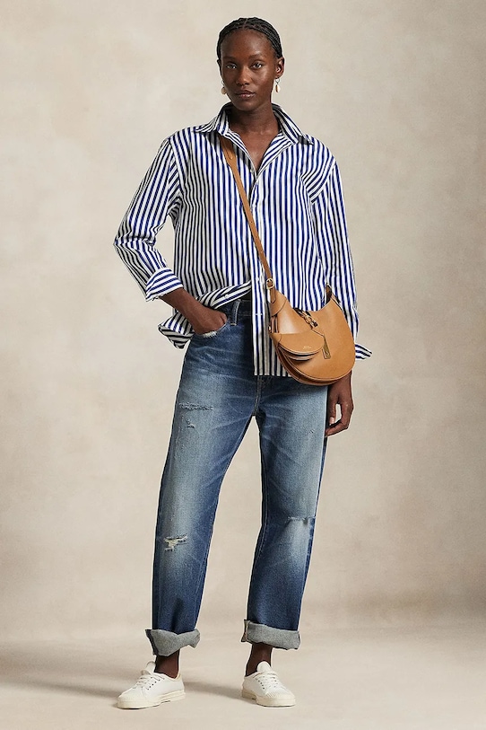 Odzież Polo Ralph Lauren koszula bawełniana 211968218 niebieski