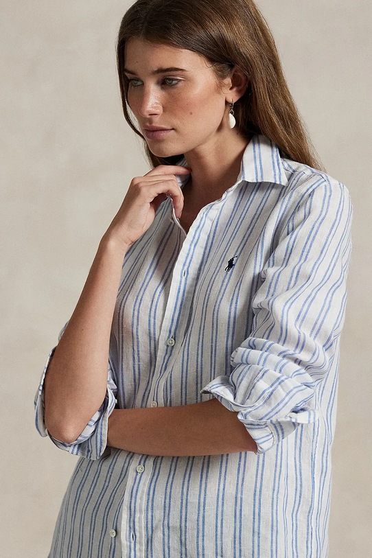 Сорочка з льону Polo Ralph Lauren білий 211970691