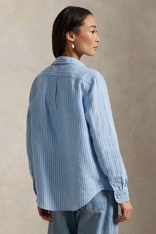 Polo Ralph Lauren koszula lniana 211970691 niebieski SS25
