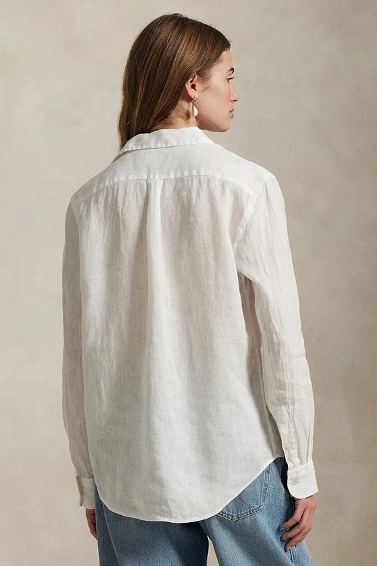 Lanena košulja Polo Ralph Lauren 211970730 bijela AW25