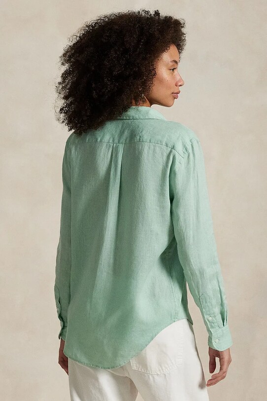 Polo Ralph Lauren cămașă de in 211970730 verde SS25