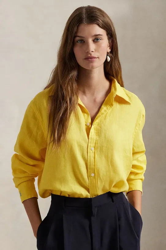 Polo Ralph Lauren linen shirt classic yellow 211970730