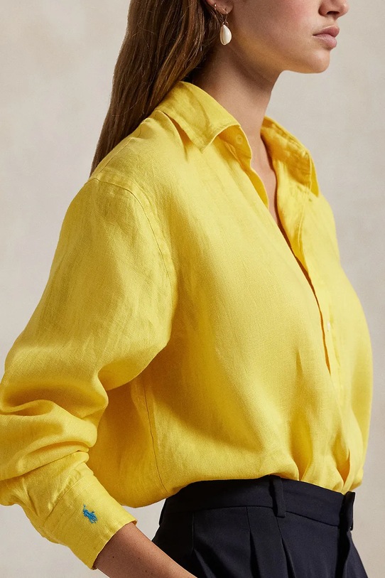 Clothing Polo Ralph Lauren linen shirt 211970730 yellow