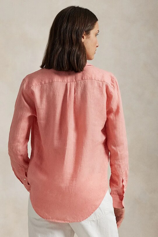 Льняная рубашка Polo Ralph Lauren 211970730 розовый SS25